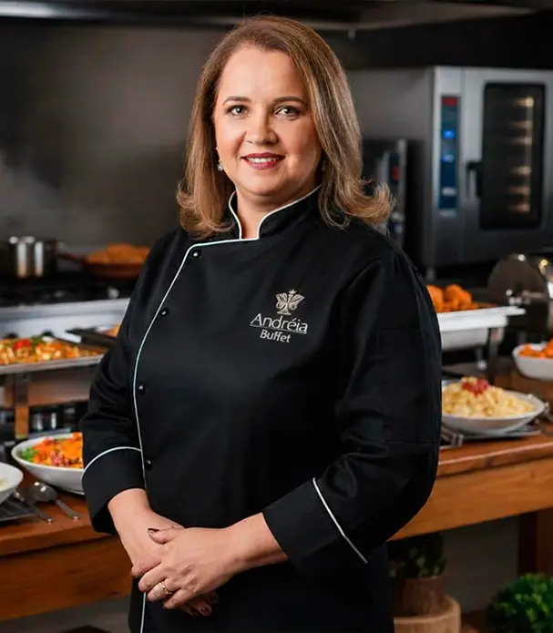Andreia Carvalho, responsável pela organização e produção do buffet