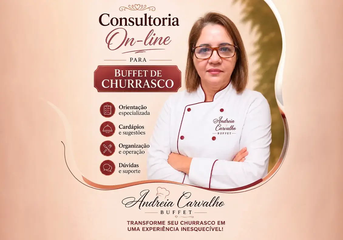 Andreia Carvalho em contexto de trabalho no buffet